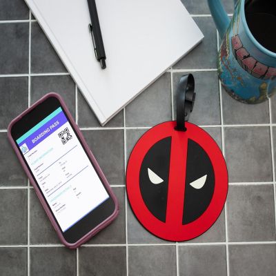 Marvel Comics Deadpool Logo Travel Luggage Tag With Suitcase ID Card Label Image 2