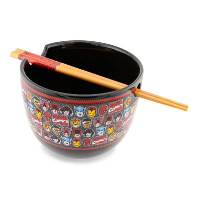 Marvel Comics Superheroes 20-Ounce Ramen Bowl With Chopsticks and Spoon Image 1