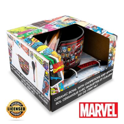 Marvel Comics Superheroes 20-Ounce Ramen Bowl With Chopsticks and Spoon Image 3