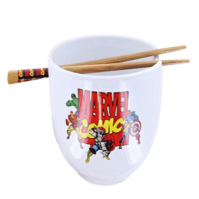 Marvel Comics The Avengers 20-Ounce Ramen Bowl and Chopstick Set Image 1