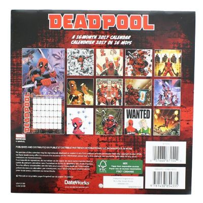 Marvel Deadpool 2017 Wall Calendar Image 1