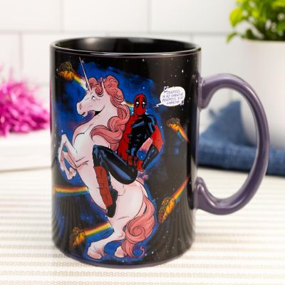Marvel Deadpool and Unicorn In Space Ceramic Mug  Holds 20 Ounces Image 3