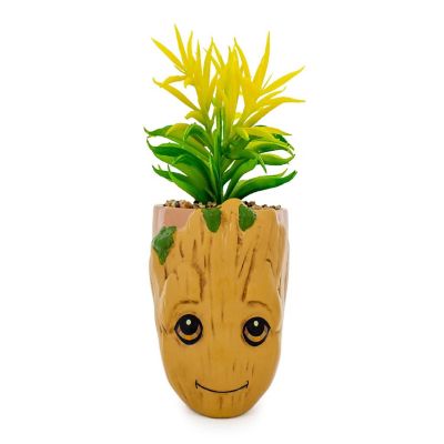 Marvel Guardians of the Galaxy Groot 4.8 x 4.25 x 7.6 Inch Ceramic Planter w/ Artificial Plant Image 1