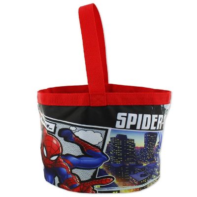 Marvel Spider-Man Boys Collapsible Nylon Gift Basket Bucket Toy Storage Tote Bag (One Size, Red/Blue) Image 1