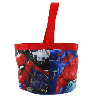 Marvel Spider-Man Boys Collapsible Nylon Gift Basket Bucket Toy Storage Tote Bag (One Size, Red/Blue) Image 3