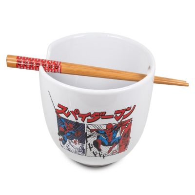 Marvel Spider-Man Japanese Dinnerware Set  20-Ounce Ramen Bowl, Chopsticks Image 1
