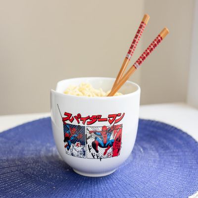 Marvel Spider-Man Japanese Dinnerware Set  20-Ounce Ramen Bowl, Chopsticks Image 2