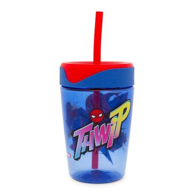 Marvel Spider-Man "Thwip" Kids Spill-Proof Tumbler With Straw  Holds 18 Ounces Image 1