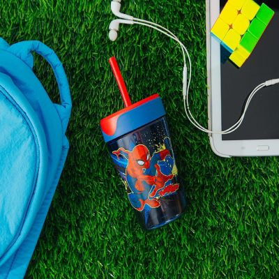 Marvel Spider-Man "Thwip" Kids Spill-Proof Tumbler With Straw  Holds 18 Ounces Image 3