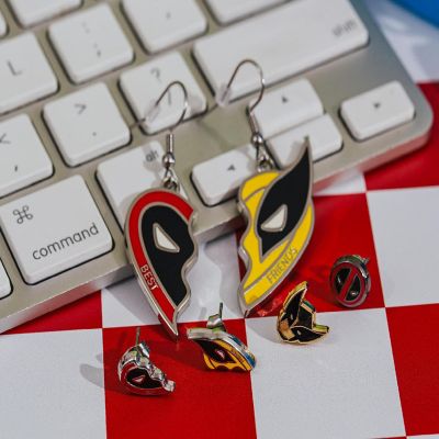 Marvel Studios Deadpool &amp; Wolverine "Best Friends" 3-Piece Enamel Earring Set Image 2