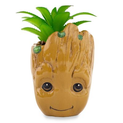 Marvel Studios I Am Groot 3-Inch Ceramic Mini Planter With Artificial Succulent Image 1