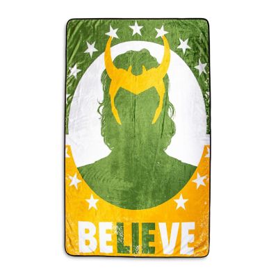 Marvel Studios Loki "Believe" Fleece Throw Blanket  45 x 60 Inches Image 1