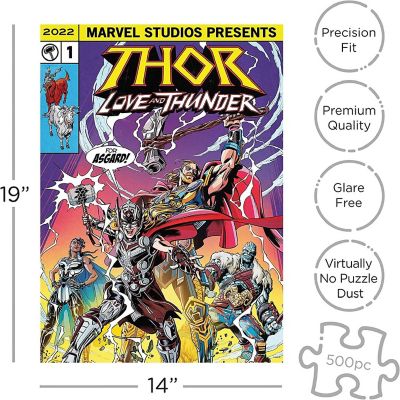 Marvel Thor Love and Thunder Comic 500 Piece Jigsaw Puzzle Image 1