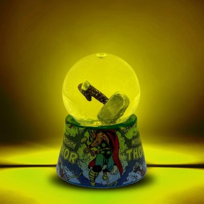 Marvel Thor's Hammer Mjolnir 3-Inch Mini Light-Up Snow Globe Image 1