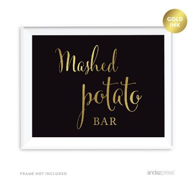 Mashed Potato Bar Sign Black Gold 8.5x11 Image 2