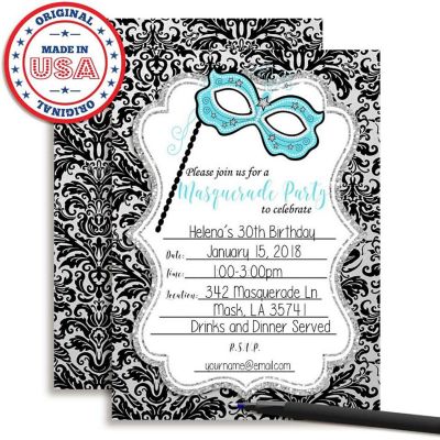 Masquerade Invitations 40pc. by AmandaCreation Image 1