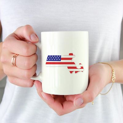 Mass. US Flag Ceramic Mug Image 1
