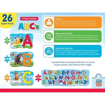 MasterPieces ABC's - Educational 4-Pack Jigsaw Puzzles for Kids Image 3