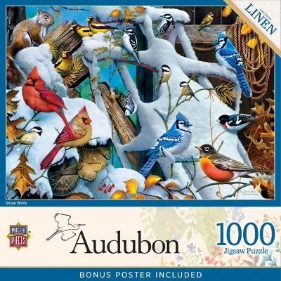 MasterPieces Audubon - Snow Birds 1000 Piece Jigsaw Puzzle for Adults Image 1