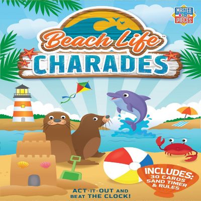MasterPieces Beach Life Charades Card Game for Kids and Families Image 1