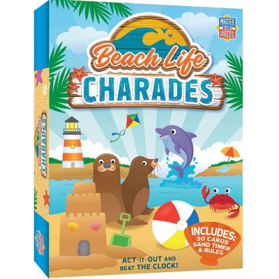 MasterPieces Beach Life Charades Card Game for Kids and Families Image 1