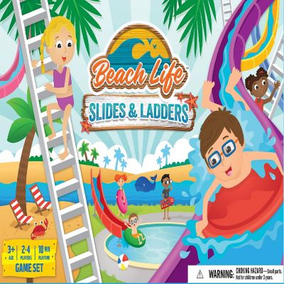 MasterPieces Beach Life - Slides & Ladders Board Game for Kids Image 1