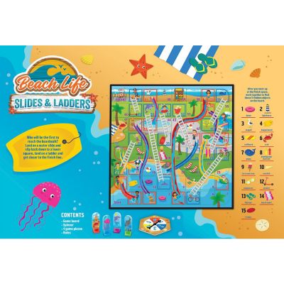MasterPieces Beach Life - Slides & Ladders Board Game for Kids Image 3
