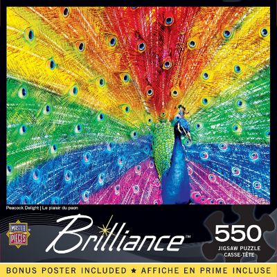 MasterPieces Brilliance - Peacock Delight 550 Piece Jigsaw Puzzle Image 1