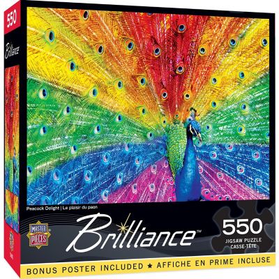 MasterPieces Brilliance - Peacock Delight 550 Piece Jigsaw Puzzle Image 1