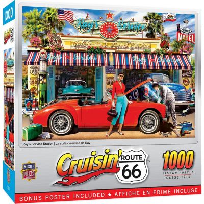MasterPieces Cruisin' Route 66 - Ray's Service Station 1000 Piece Puzzle Image 1