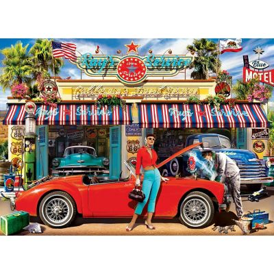 MasterPieces Cruisin' Route 66 - Ray's Service Station 1000 Piece Puzzle Image 2