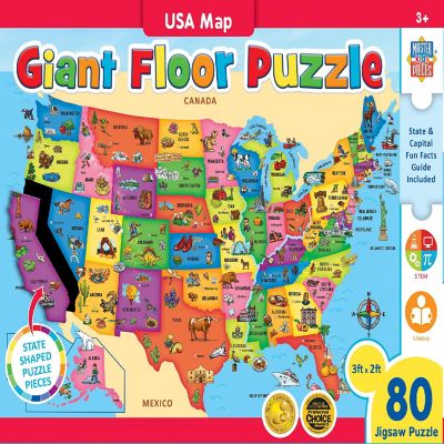 MasterPieces Explorer - USA Map 80 Piece Floor Jigsaw Puzzle Image 1