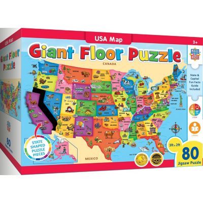 MasterPieces Explorer - USA Map 80 Piece Floor Jigsaw Puzzle Image 1