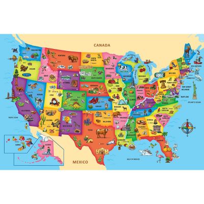 MasterPieces Explorer - USA Map 80 Piece Floor Jigsaw Puzzle Image 2