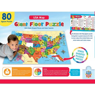MasterPieces Explorer - USA Map 80 Piece Floor Jigsaw Puzzle Image 3