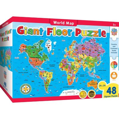 MasterPieces Explorer - World Map 48 Piece Floor Jigsaw Puzzle Image 1