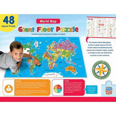 MasterPieces Explorer - World Map 48 Piece Floor Jigsaw Puzzle Image 3