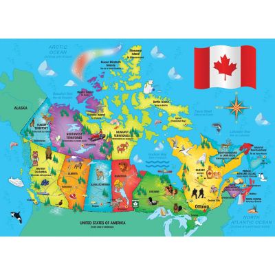 MasterPieces Explorers - Canada Map 60 Piece Jigsaw Puzzle for Kids Image 2