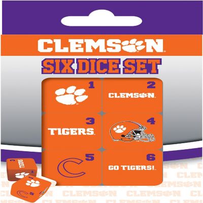 Masterpieces Game Day - NCAA Clemson Tigers - 6 Piece Team Logo Dice Set - D6 Standard Size Image 1
