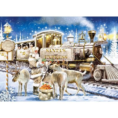 MasterPieces Glitter &amp; Gold - The Guilded Train 1000 Piece Puzzle Image 2