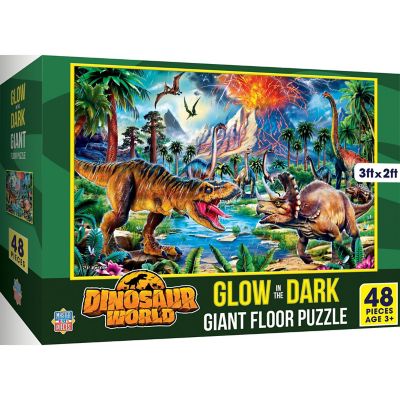 MasterPieces Glow in the Dark - Dinosaur World 48 Piece Floor Puzzle Image 1