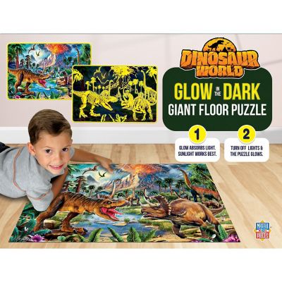 MasterPieces Glow in the Dark - Dinosaur World 48 Piece Floor Puzzle Image 3
