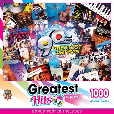 MasterPieces Greatest Hits - 90's Artists 1000 Piece Jigsaw Puzzle Image 1