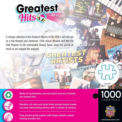 MasterPieces Greatest Hits - 90's Artists 1000 Piece Jigsaw Puzzle Image 3