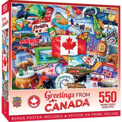 MasterPieces Greetings From Canada - 550 Piece Jigsaw Puzzle Image 1