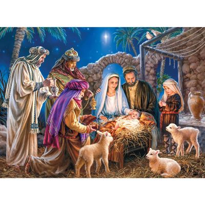 MasterPieces Holiday Glitter - Christ is Born 100 Piece Jigsaw Puzzle Image 2