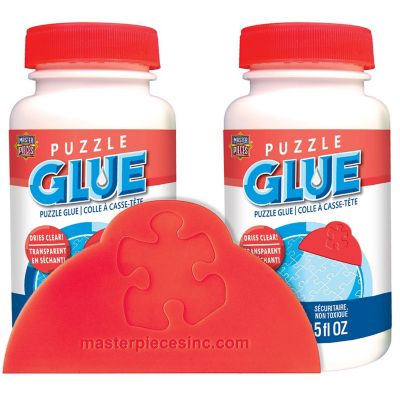 MasterPieces Jigsaw Puzzle Accessory Glue 2-Pack with Applicator Clear Image 2