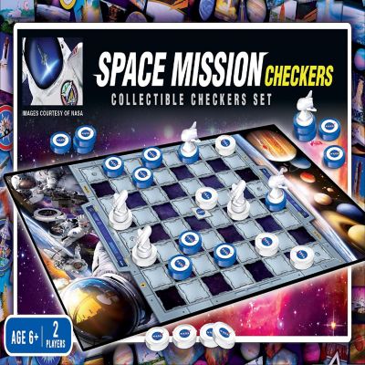 MasterPieces Officially licensed NASA Checkers Board Game for Kids Image 1