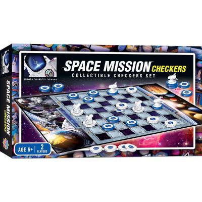 MasterPieces Officially licensed NASA Checkers Board Game for Kids Image 1