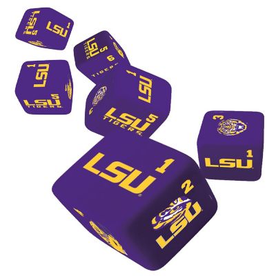 Masterpieces Officially Licensed NCAA LSU Tigers - 6 Piece D6 Gaming Dice Set for Children and Adults Image 2